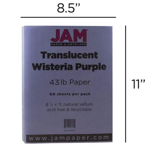 JAM Paper Translucent 8.5" x 11" 43lb. Vellum Cardstock